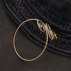 18K Gold-Plated Open Swirl Arm Cuff