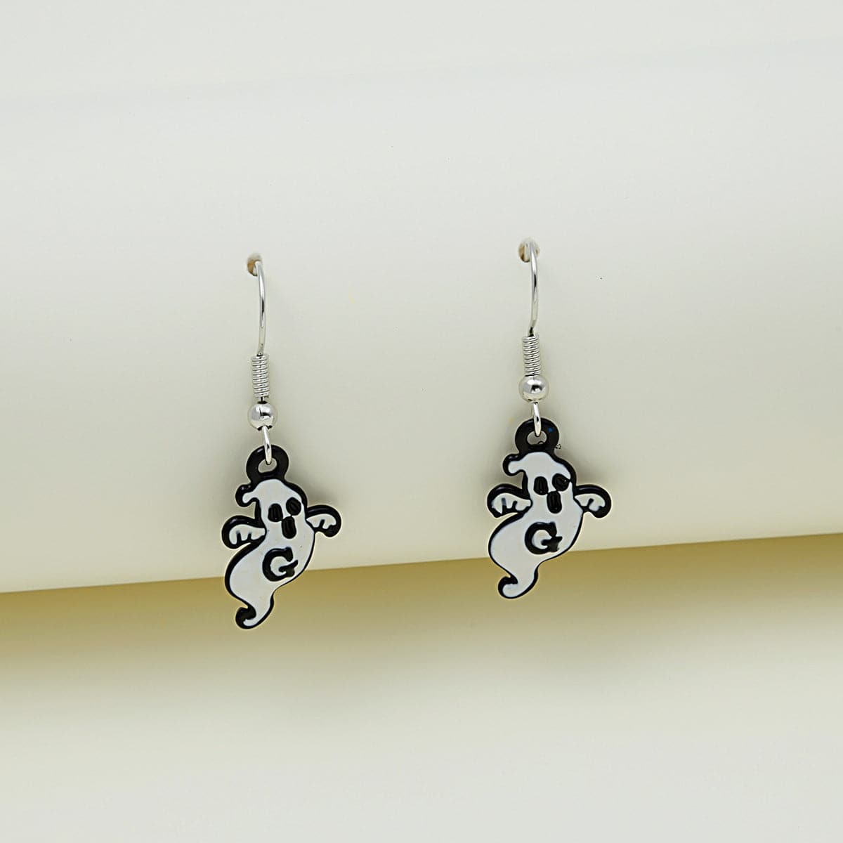 Black & White 'G' Ghost Drop Earrings