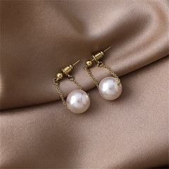 Pearl & 18K Gold-Plated Ear Jackets