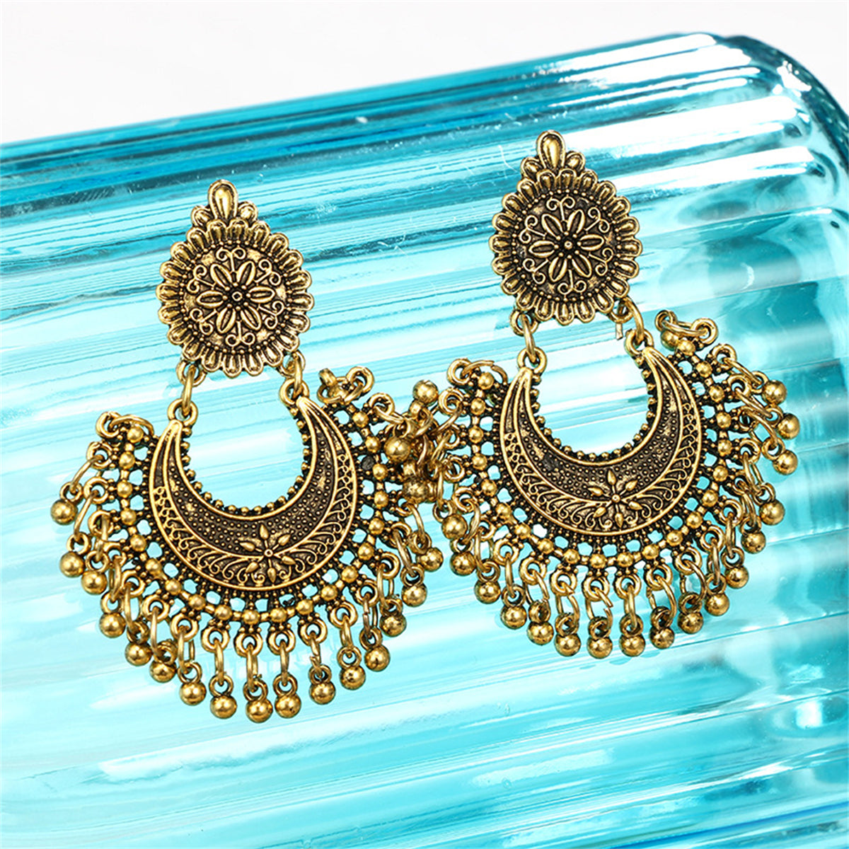 18K Gold-Plated Boho Intricate Drop Earrings