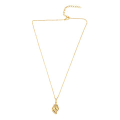 Cubic Zirconia & 18K Gold-Plated Shell Pendant Necklace