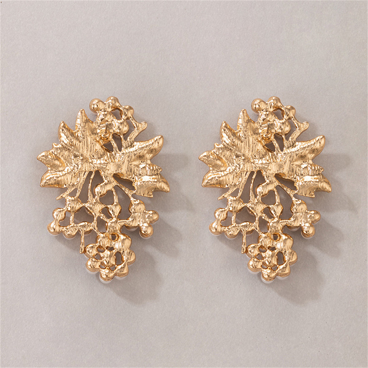 Pearl & 18K Gold-Plated Botanical Drop Earrings