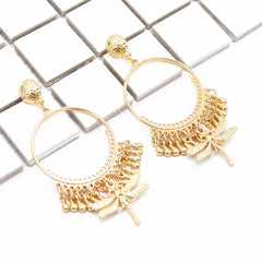 18K Gold-Plated Dragonfly Hoop Earrings