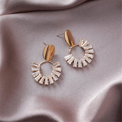 18K Gold-Plated & Crystal Circle Drop Earrings