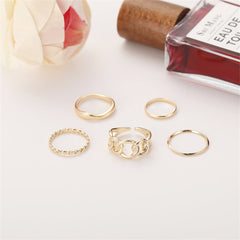 Stylish 18K gold-plated cable chain open ring set in a radiant gold tone, ideal for elevating your jewelry collection.