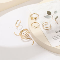 18K Gold-Plated Bead Layered Ring Set