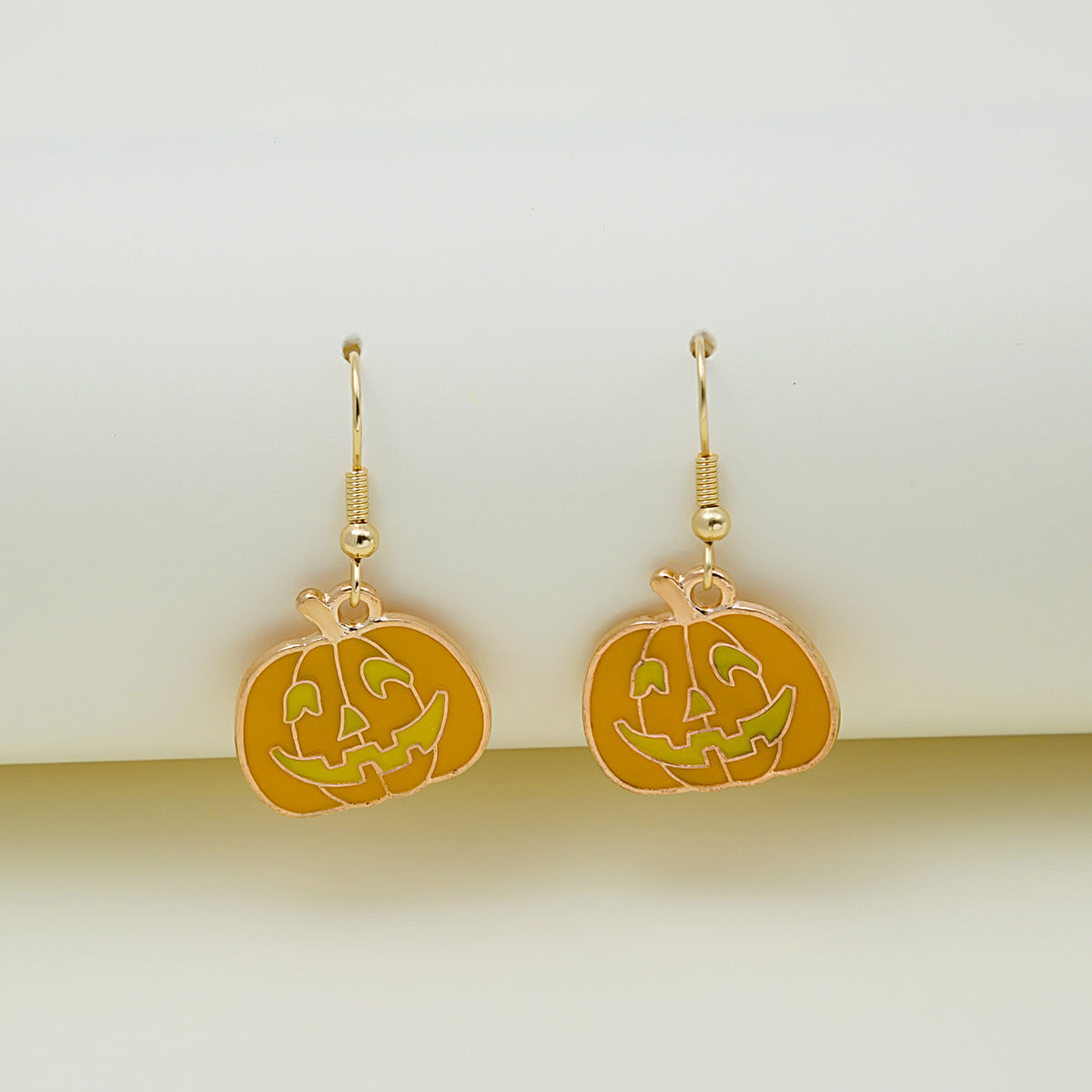 Orange Enamel & 18K Gold-Plated Pumpkin Drop Earrings