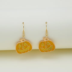 Orange Enamel & 18K Gold-Plated Pumpkin Drop Earrings