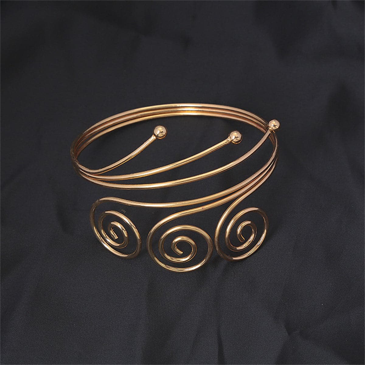 18K Gold-Plated Trip-Swirl Arm Cuff