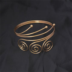 18K Gold-Plated Trip-Swirl Arm Cuff