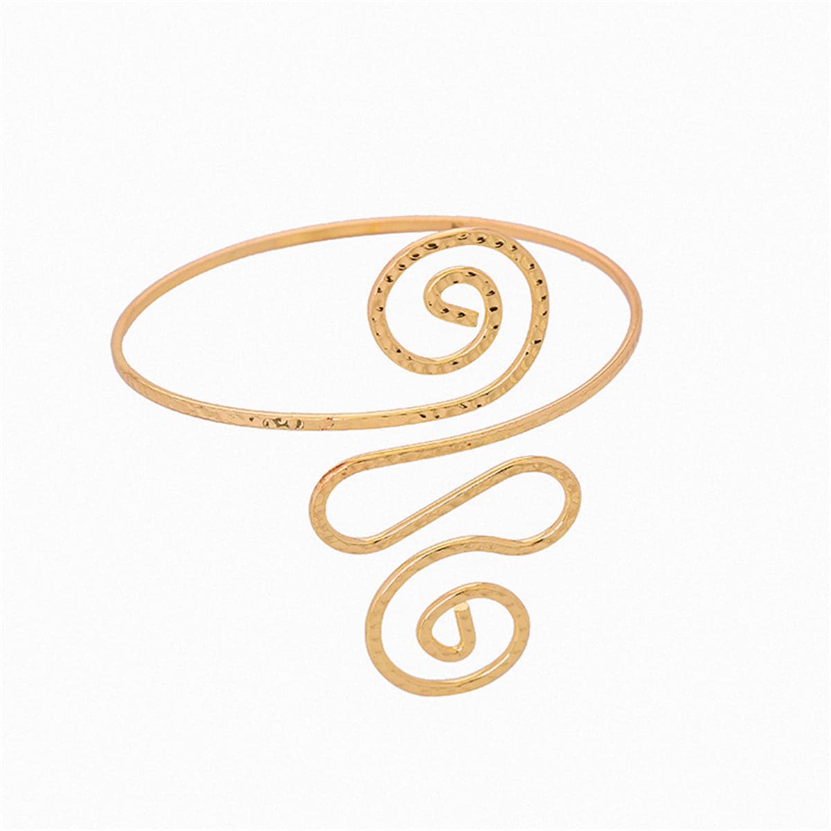 18K Gold-Plated Open Swirl Arm Cuff