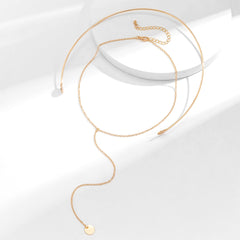 Stylish 18K gold-plated choker necklace adorned with a beautiful circle charm, a must-have accessory.