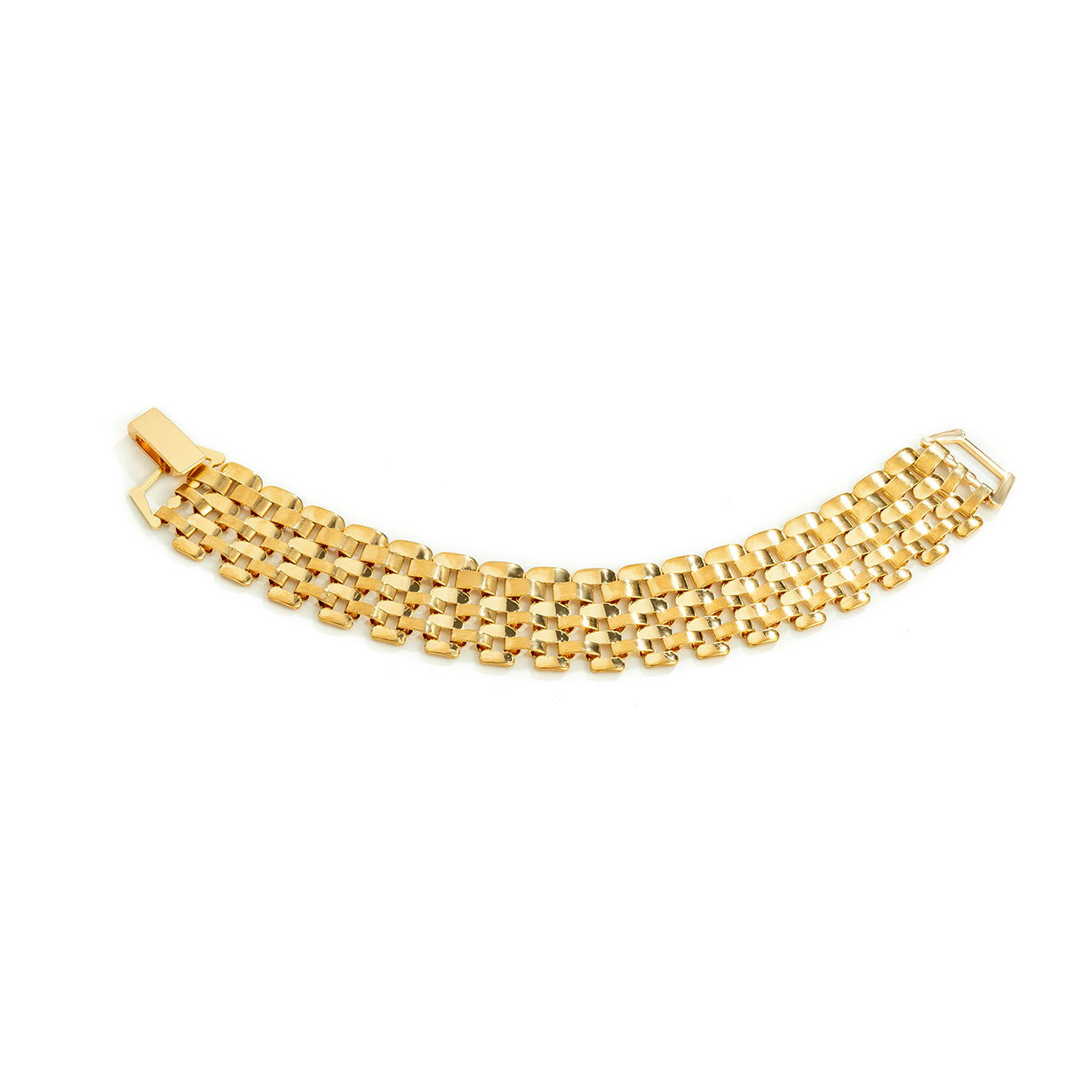 Beautifully crafted 18K gold-plated chain bracelet with a distinctive square shape, ideal for elevating your jewelry collection.