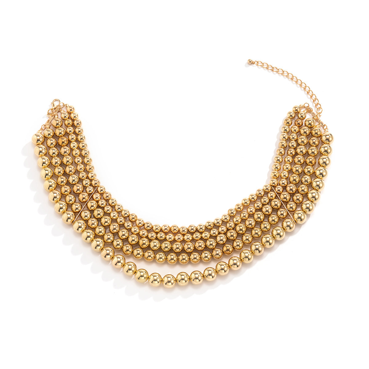 18K Gold-Plated Bead Layered Statement Necklace