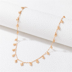 18K Gold-Plated Heart Station Choker Necklace