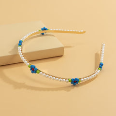 Blue Howlite & Pearl 18K Gold-Plated Mum Station Headband