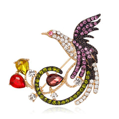 Crystal & Cubic Zirconia Phoenix Brooch