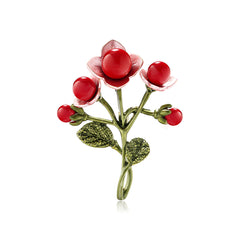 Red & Green Botany Brooch