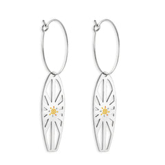 Enamel & Silver-Plated Sun Surfboard Drop Earrings