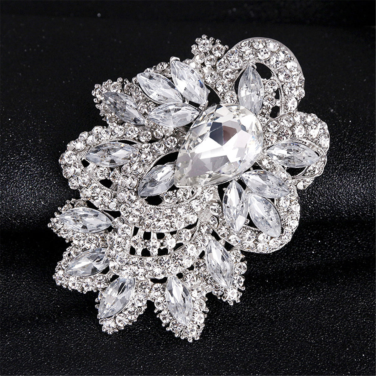 Crystal & Cubic Zirconia Rattan Brooch