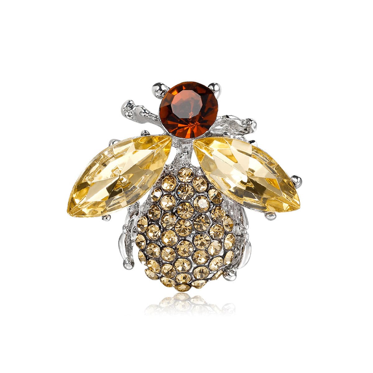 Champagne Crystal & cubic zirconia Bee Brooch - streetregion