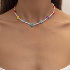 Multicolor Howlite & Pearl 18K Gold-Plated Floral Choker Necklace