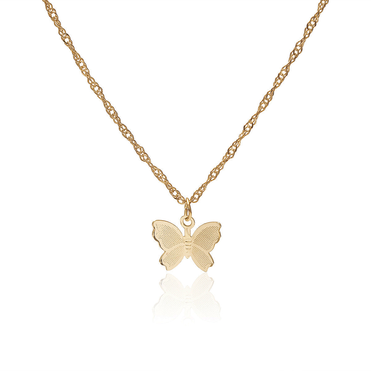 18K Gold-Plated Butterfly Choker Necklace