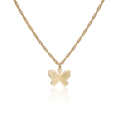 18K Gold-Plated Butterfly Choker Necklace