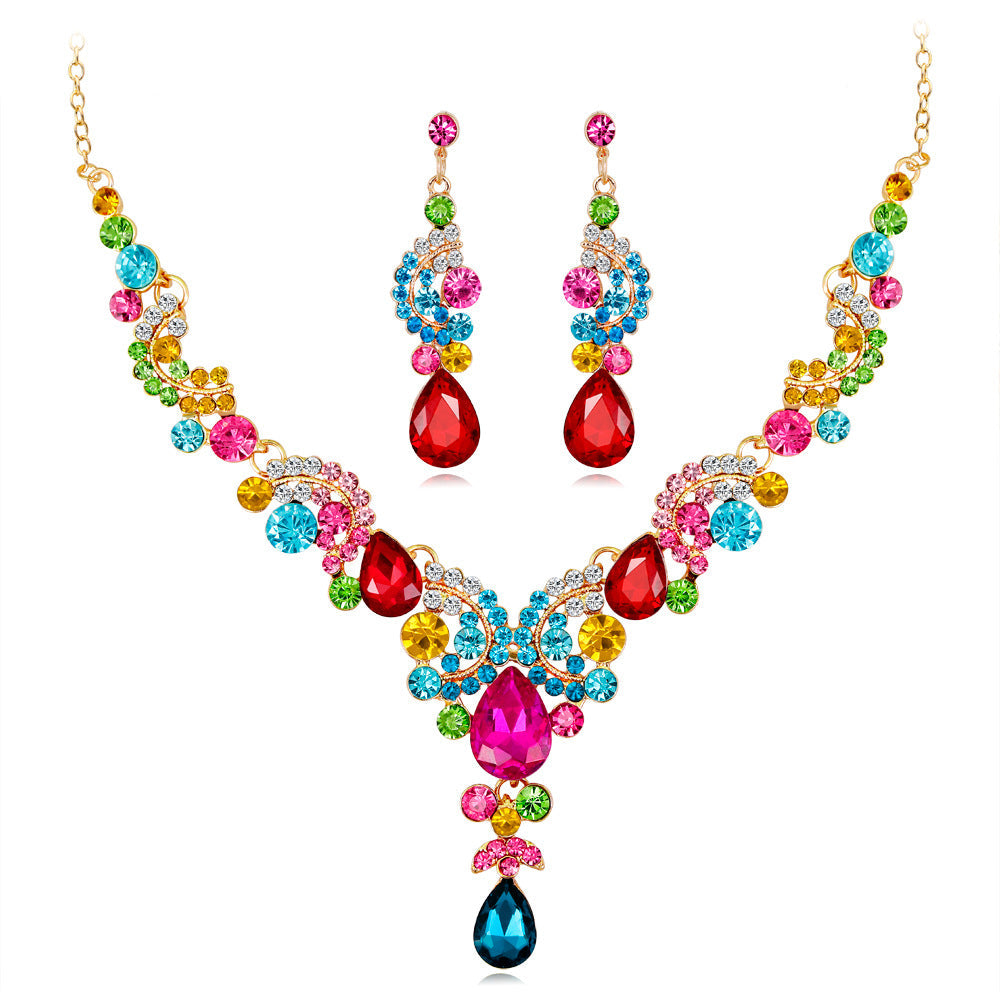 Multicolor Crystal & Cubic Zirconia 18K Gold-Plated Botany Earrings & Statement Necklace