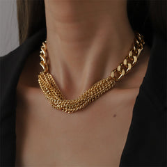 18K Gold-Plated Multi-Strand Chain Necklace