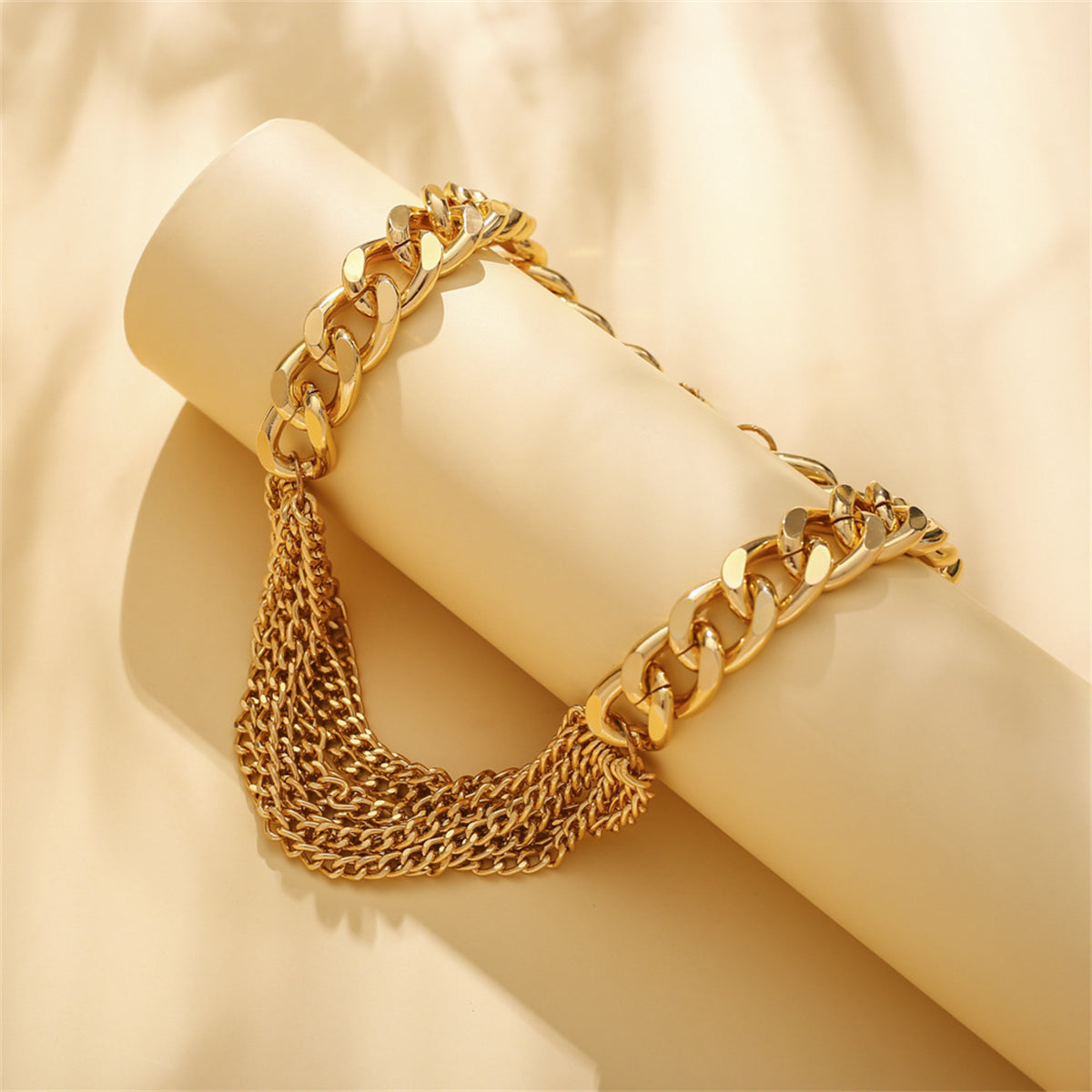 18K Gold-Plated Multi-Strand Chain Necklace