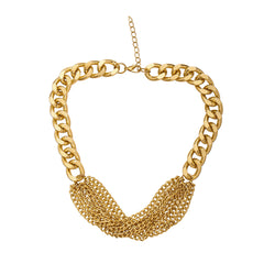 18K Gold-Plated Multi-Strand Chain Necklace