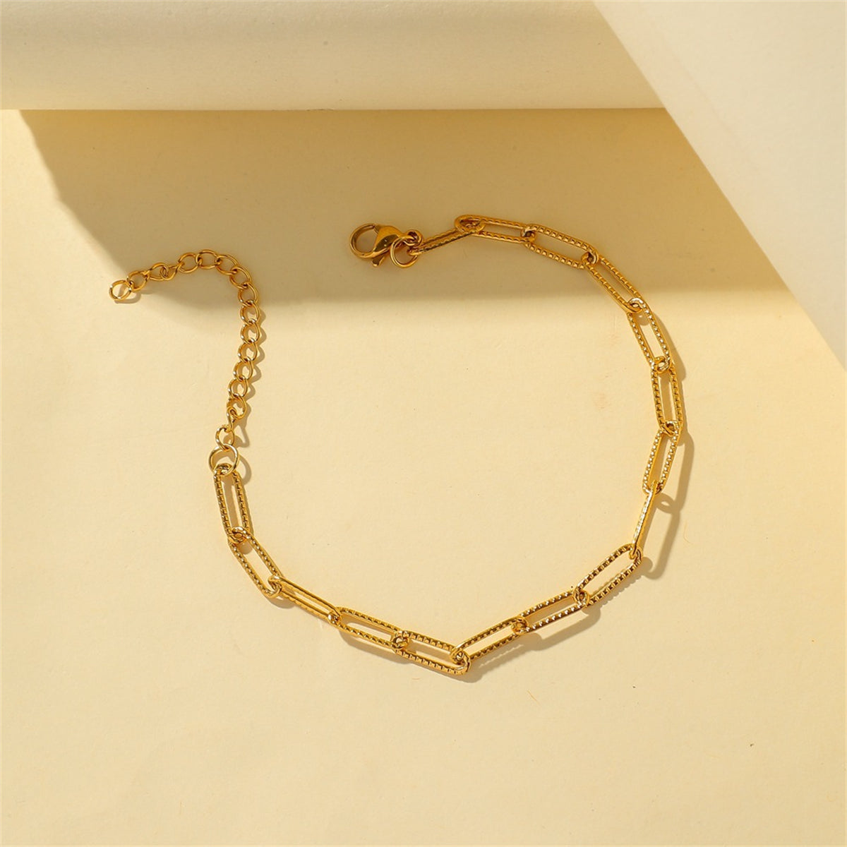 Beautifully crafted 18K gold-plated chain bracelet showcasing a chic small link design for a timeless look.