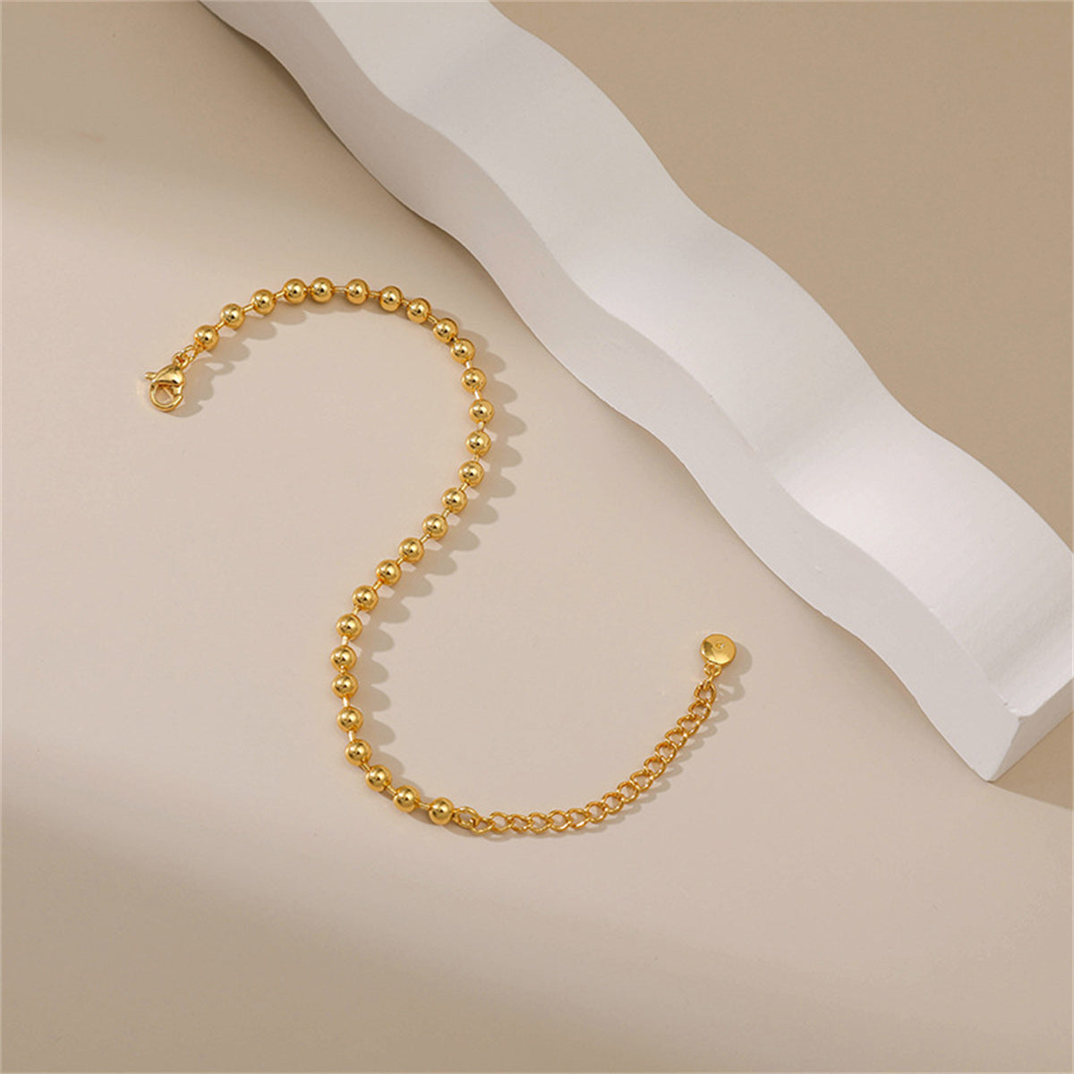 18K Gold-Plated Bead Chain Bracelet