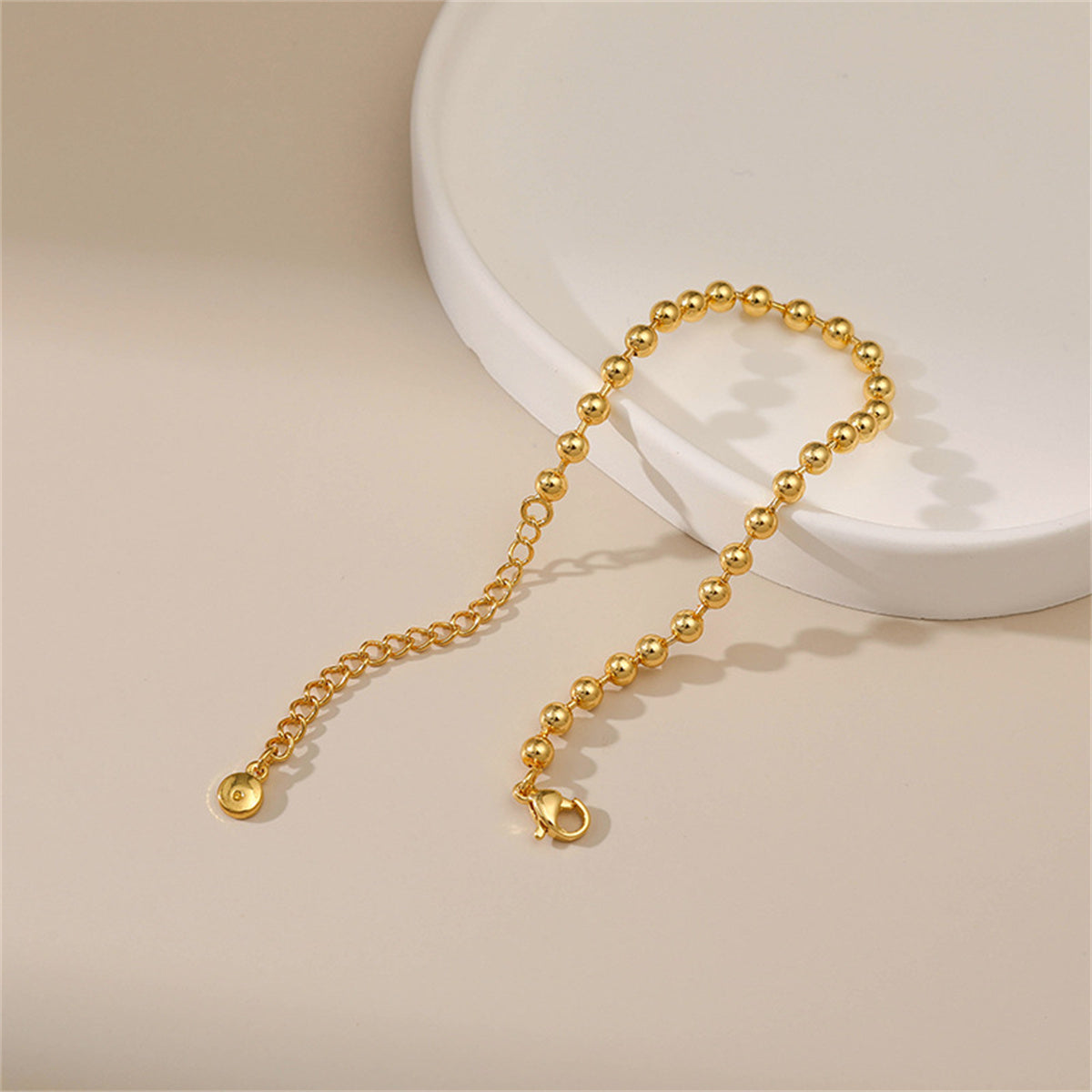 18K Gold-Plated Bead Chain Bracelet