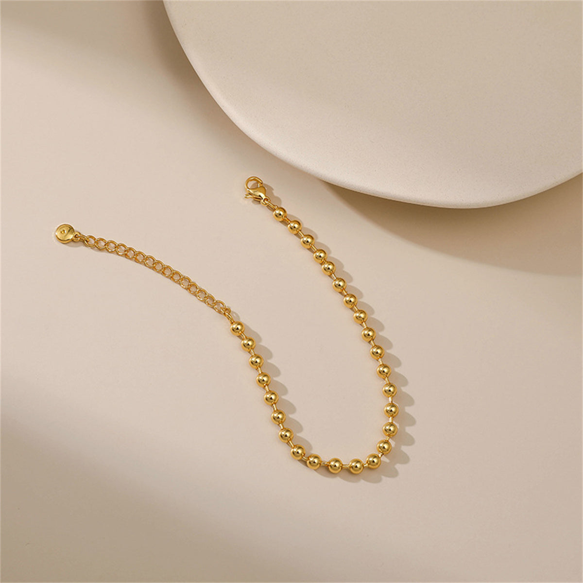 18K Gold-Plated Bead Chain Bracelet