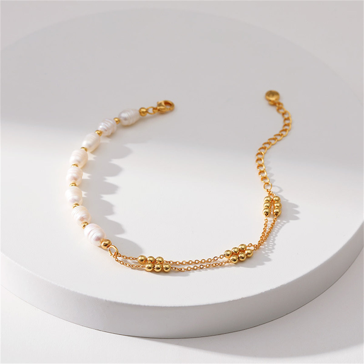 Pearl & 18K Gold-Plated Beaded Layered Bracelet