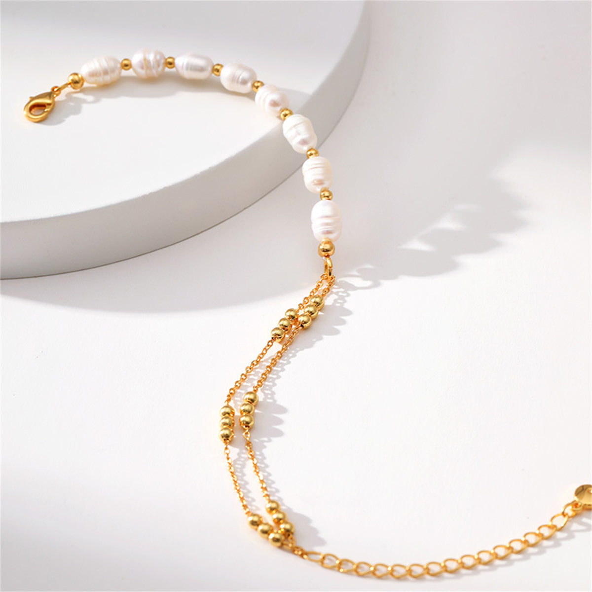 Pearl & 18K Gold-Plated Beaded Layered Bracelet