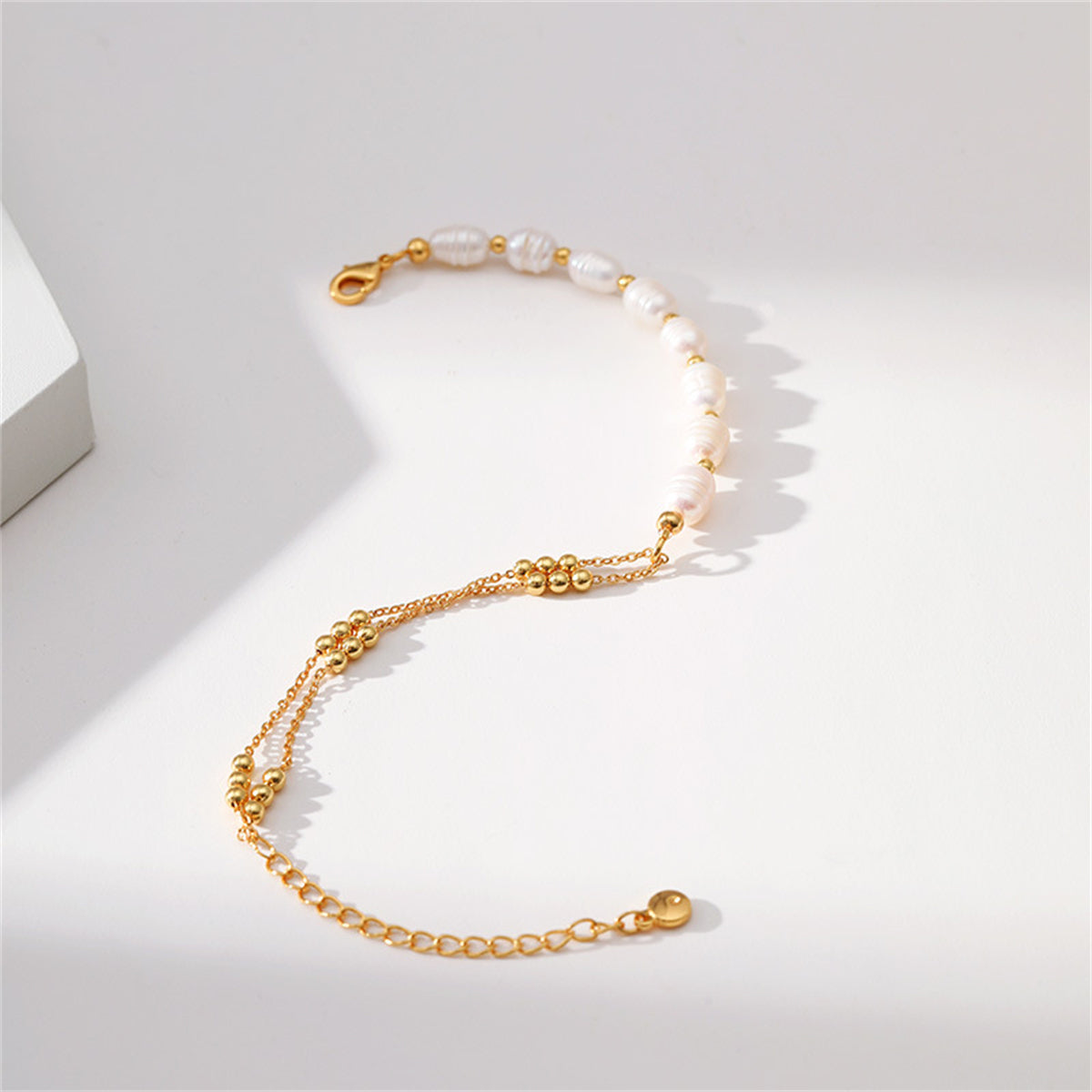 Pearl & 18K Gold-Plated Beaded Layered Bracelet