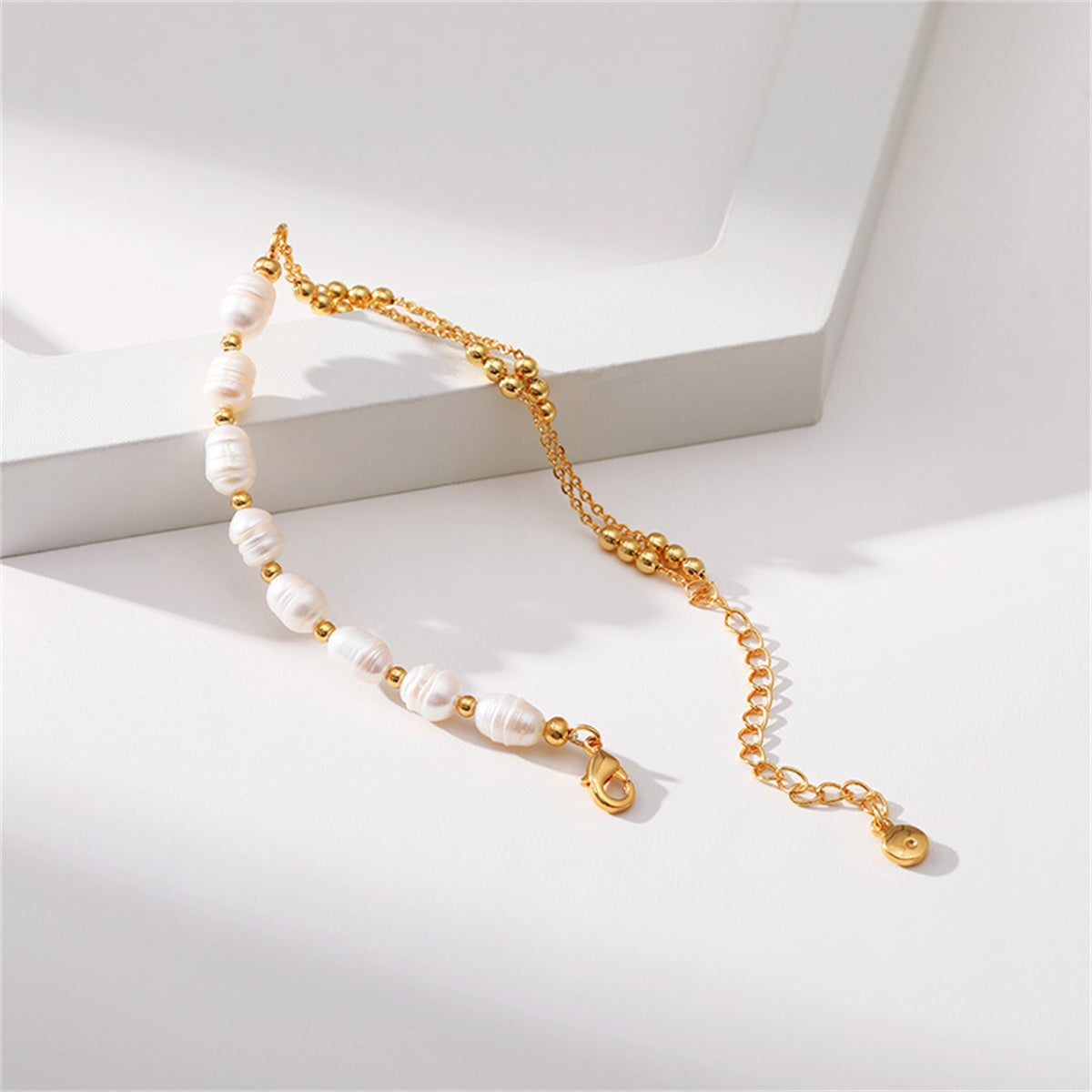 Pearl & 18K Gold-Plated Beaded Layered Bracelet