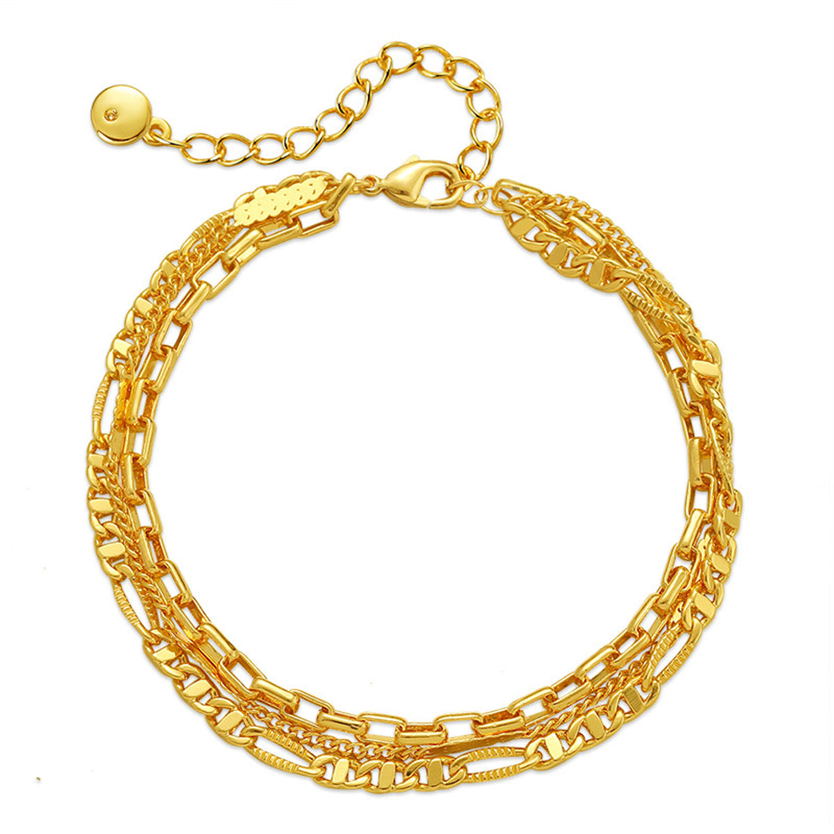 18K Gold-Plated Tri-Chain Bracelet