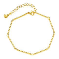 18K Gold-Plated Bar Station Bracelet