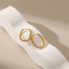 18K Gold-Plated Beaded U-Shaped Huggie Earrings