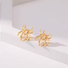 Clear Crystal & 18K Gold-Plated Spider Stud Earrings