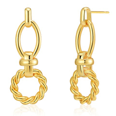 18K Gold-Plated Twine Circles Drop Earrings
