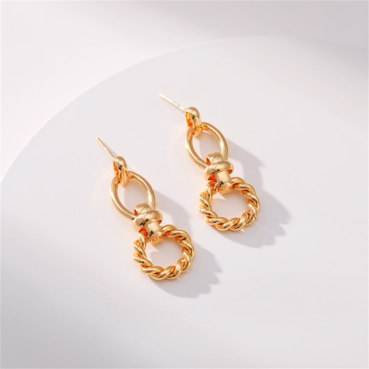 18K Gold-Plated Twine Circles Drop Earrings