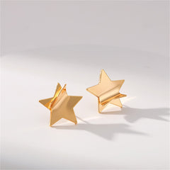 18K Gold-Plated Folded Star Stud Earrings