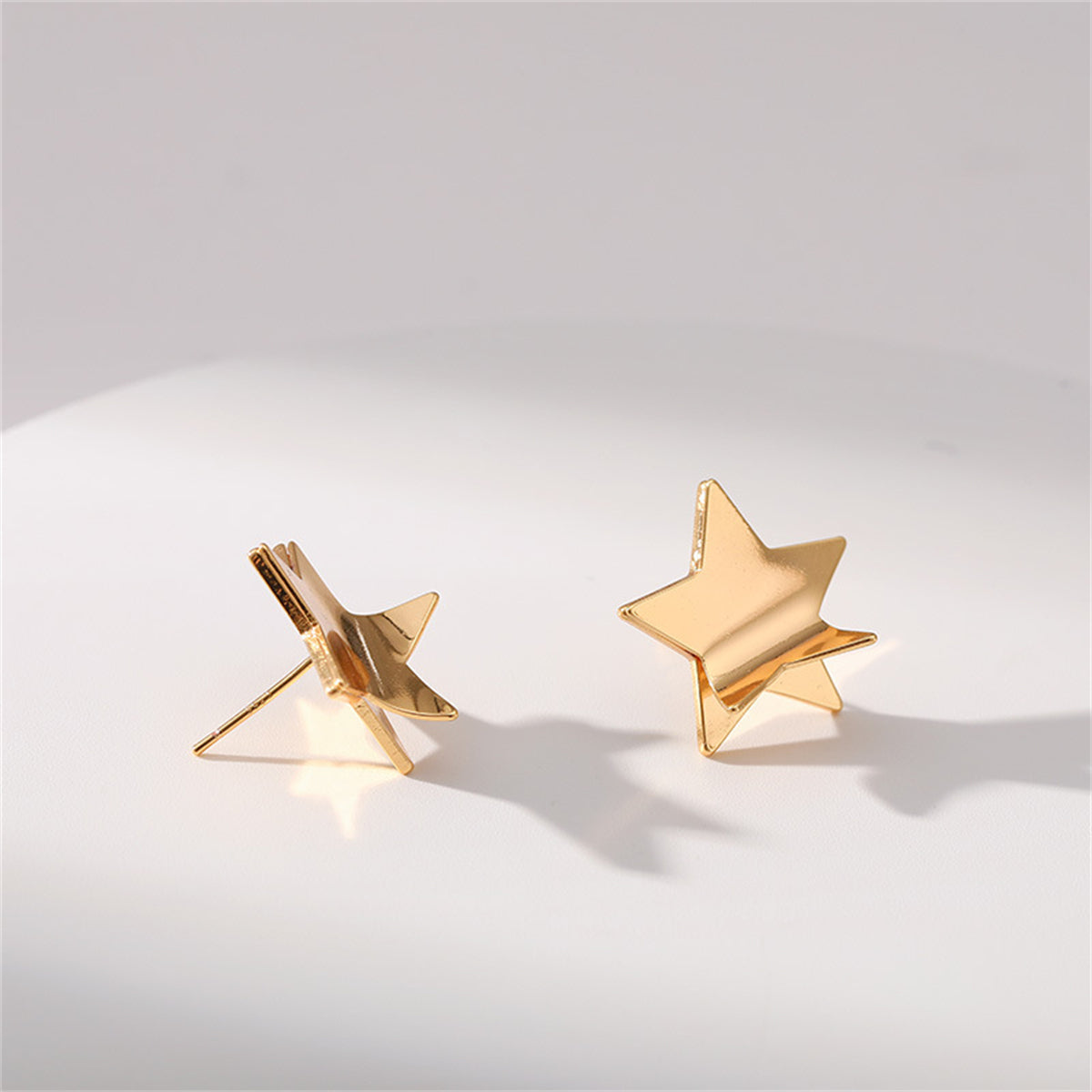 18K Gold-Plated Folded Star Stud Earrings