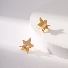 18K Gold-Plated Folded Star Stud Earrings