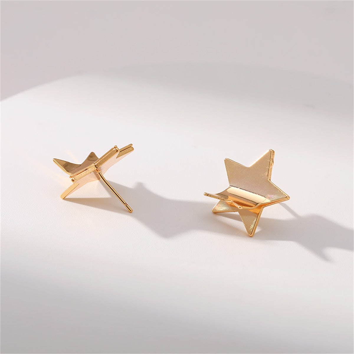 18K Gold-Plated Folded Star Stud Earrings